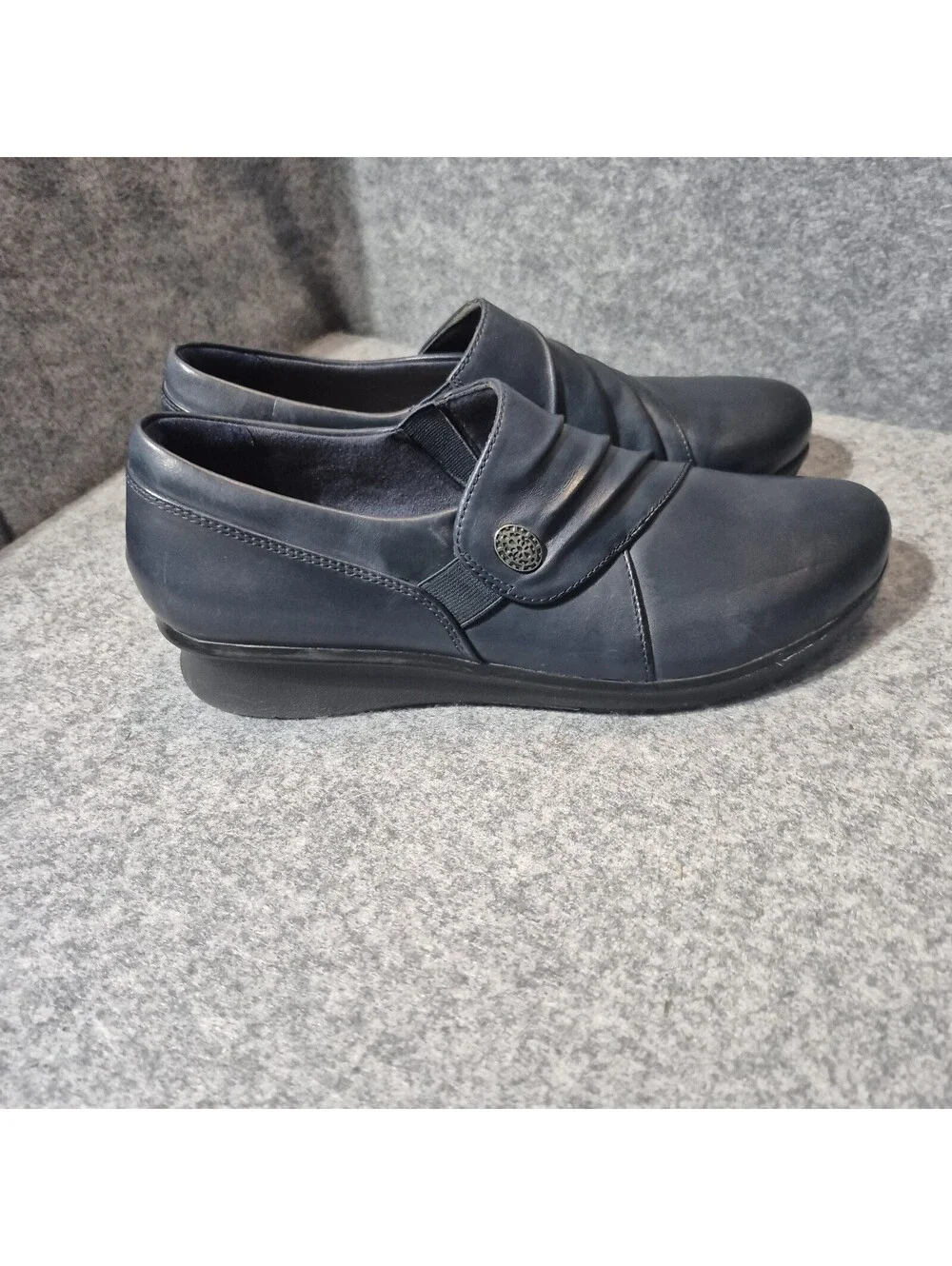 Women's Collection By Clarks Hope Roxanne Blue Leather Shoes 8M Casual Dressy